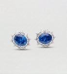 Majestic Sapphire Studs in 925 Silver High Quality Simulated Diamonds and Sapphire Stones - Ash & Harry