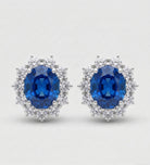Majestic Sapphire Studs in 925 Silver High Quality Simulated Diamonds and Sapphire Stones - Ash & Harry