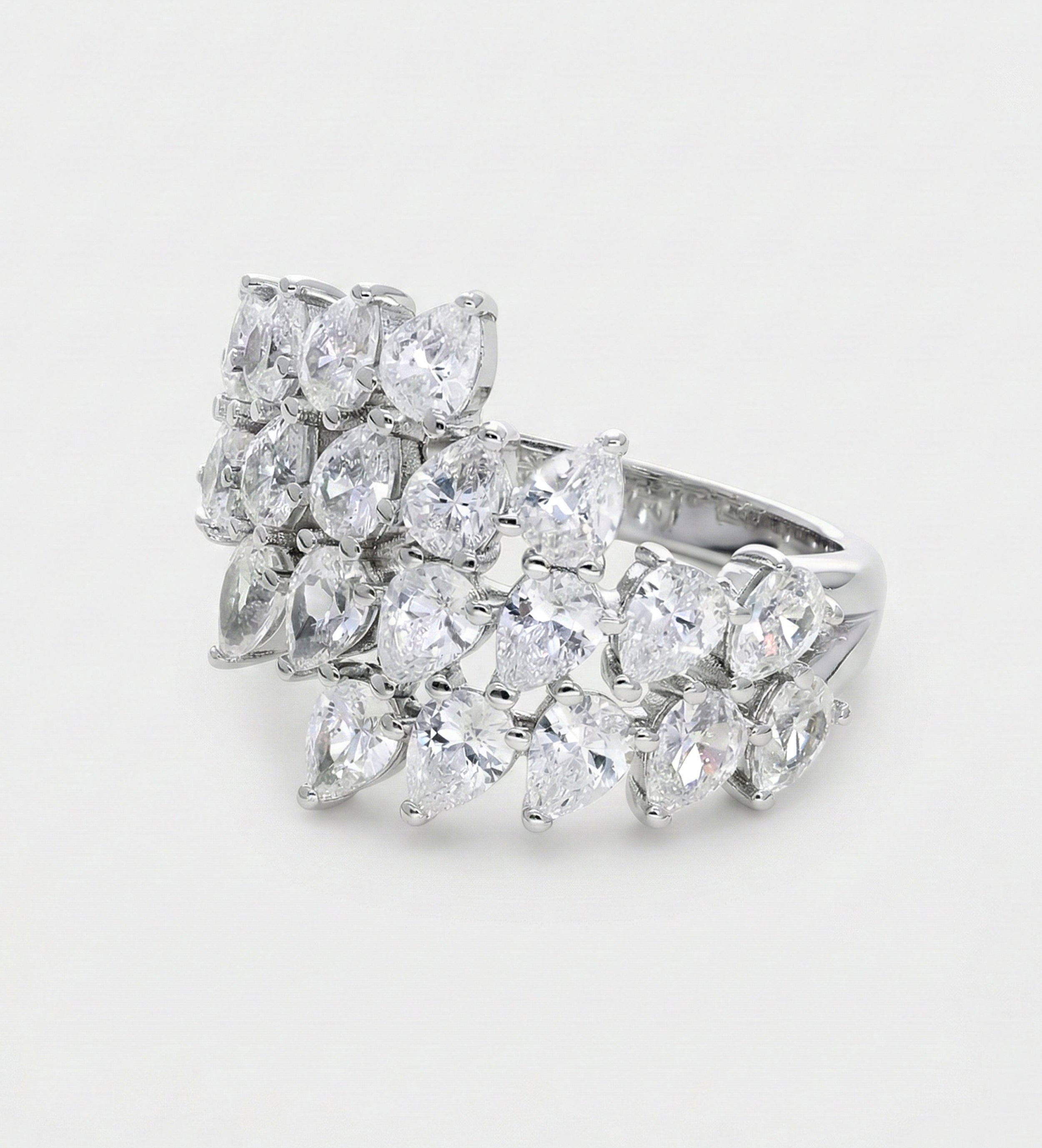 Marquise Bloom Ring In 925 Silver High Quality Simulated Diamonds - Ash & Harry