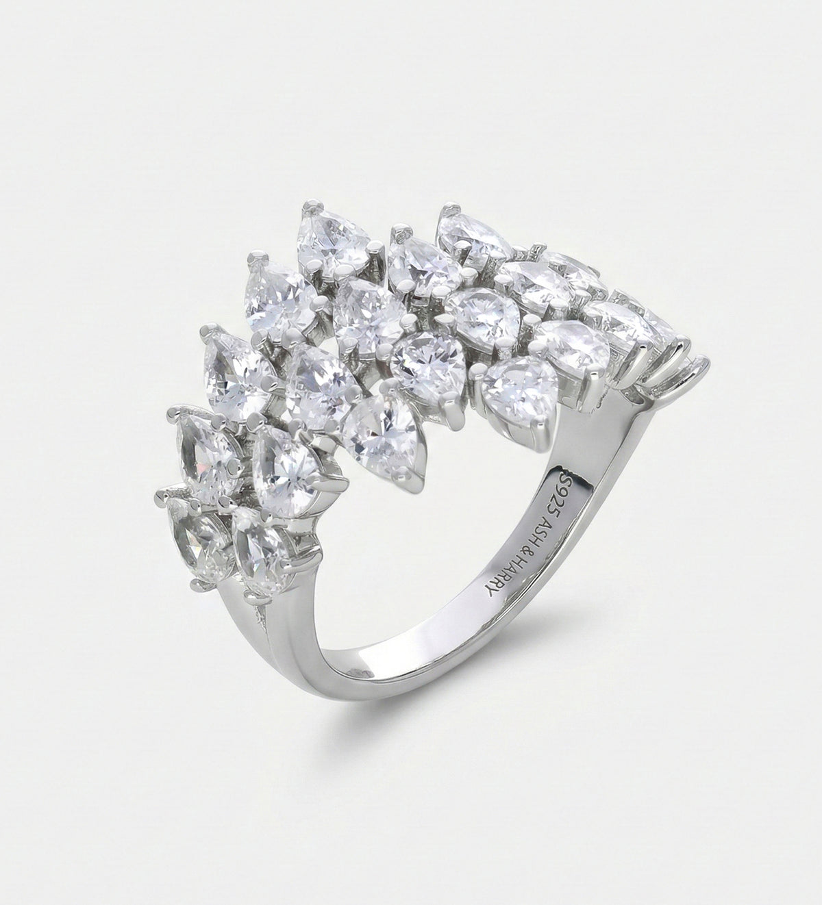 Marquise Bloom Ring In 925 Silver High Quality Simulated Diamonds - Ash & Harry