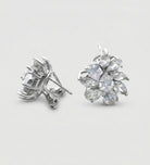 Marquise Cluster Earrings in 925 Silver with High - Quality White Simulated Diamonds - Ash & Harry