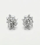 Marquise Cluster Earrings in 925 Silver with High - Quality White Simulated Diamonds - Ash & Harry