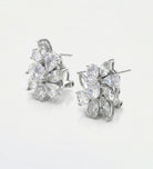 Marquise Cluster Earrings in 925 Silver with High - Quality White Simulated Diamonds - Ash & Harry