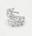 Marquise Laurel Wrap Ring in 925 Silver with High - Quality White Simulated Diamonds - Ash & Harry