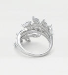 Marquise Laurel Wrap Ring in 925 Silver with High - Quality White Simulated Diamonds - Ash & Harry