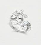 Marquise Laurel Wrap Ring in 925 Silver with High - Quality White Simulated Diamonds - Ash & Harry
