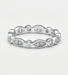 Marquise Link Ring 925 Silver in High Quality Simulated Diamonds - Ash & Harry