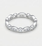 Marquise Link Ring 925 Silver in High Quality Simulated Diamonds - Ash & Harry