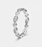 Marquise Link Ring 925 Silver in High Quality Simulated Diamonds - Ash & Harry