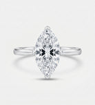 Marquise Solitaire Ring in 925 Silver with High - Quality White Simulated Diamond - Ash & Harry