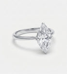 Marquise Solitaire Ring in 925 Silver with High - Quality White Simulated Diamond - Ash & Harry
