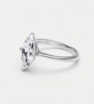 Marquise Solitaire Ring in 925 Silver with High - Quality White Simulated Diamond - Ash & Harry