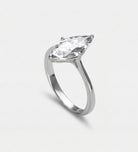 Marquise Solitaire Ring in 925 Silver with High - Quality White Simulated Diamond - Ash & Harry