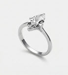 Marquise Solitaire Ring in 925 Silver with High - Quality White Simulated Diamond - Ash & Harry