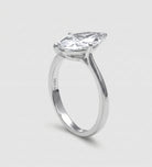 Marquise Solitaire Ring in 925 Silver with High - Quality White Simulated Diamond - Ash & Harry
