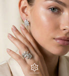 Marquise Cluster Earrings in 925 Silver with High - Quality White Simulated Diamonds - Ash & Harry