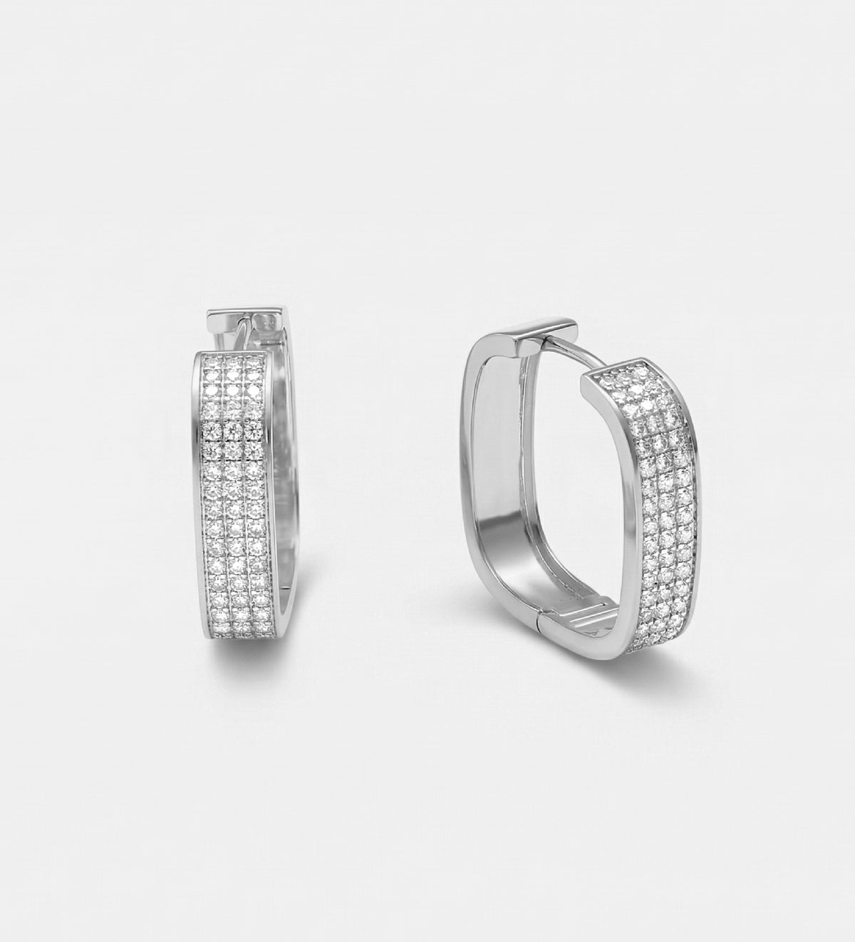 Micro Pavé Square Hoops With High Quality Simulated Diamonds - Ash & Harry