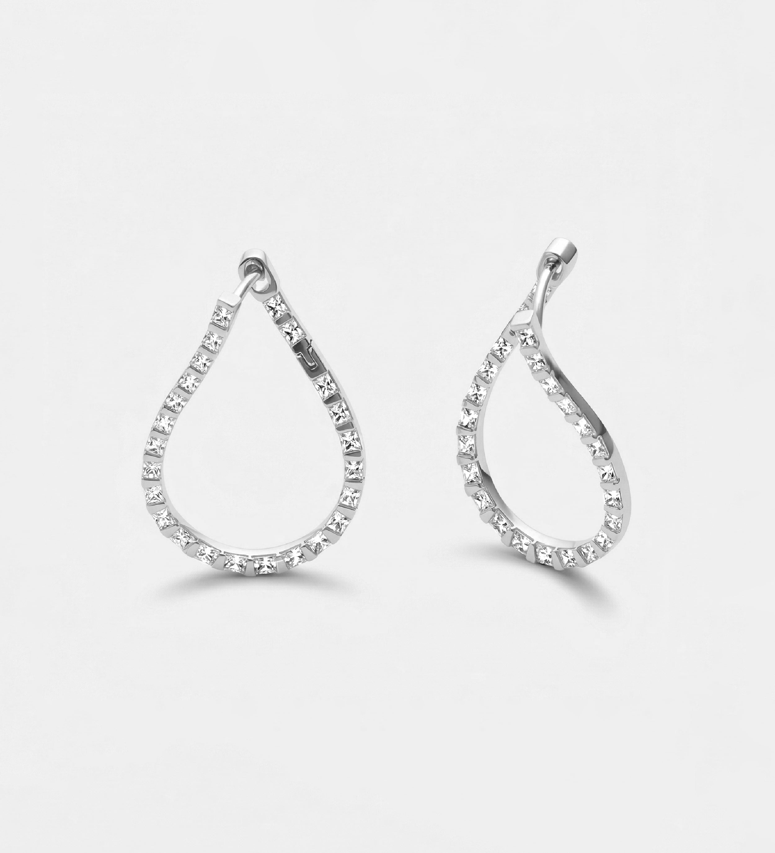 Minimalist Twisted Hoops With High Quality Simulated Diamonds - Ash & Harry