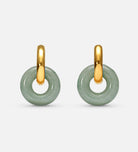 Mint Green Natural Stone Hoop Earrings