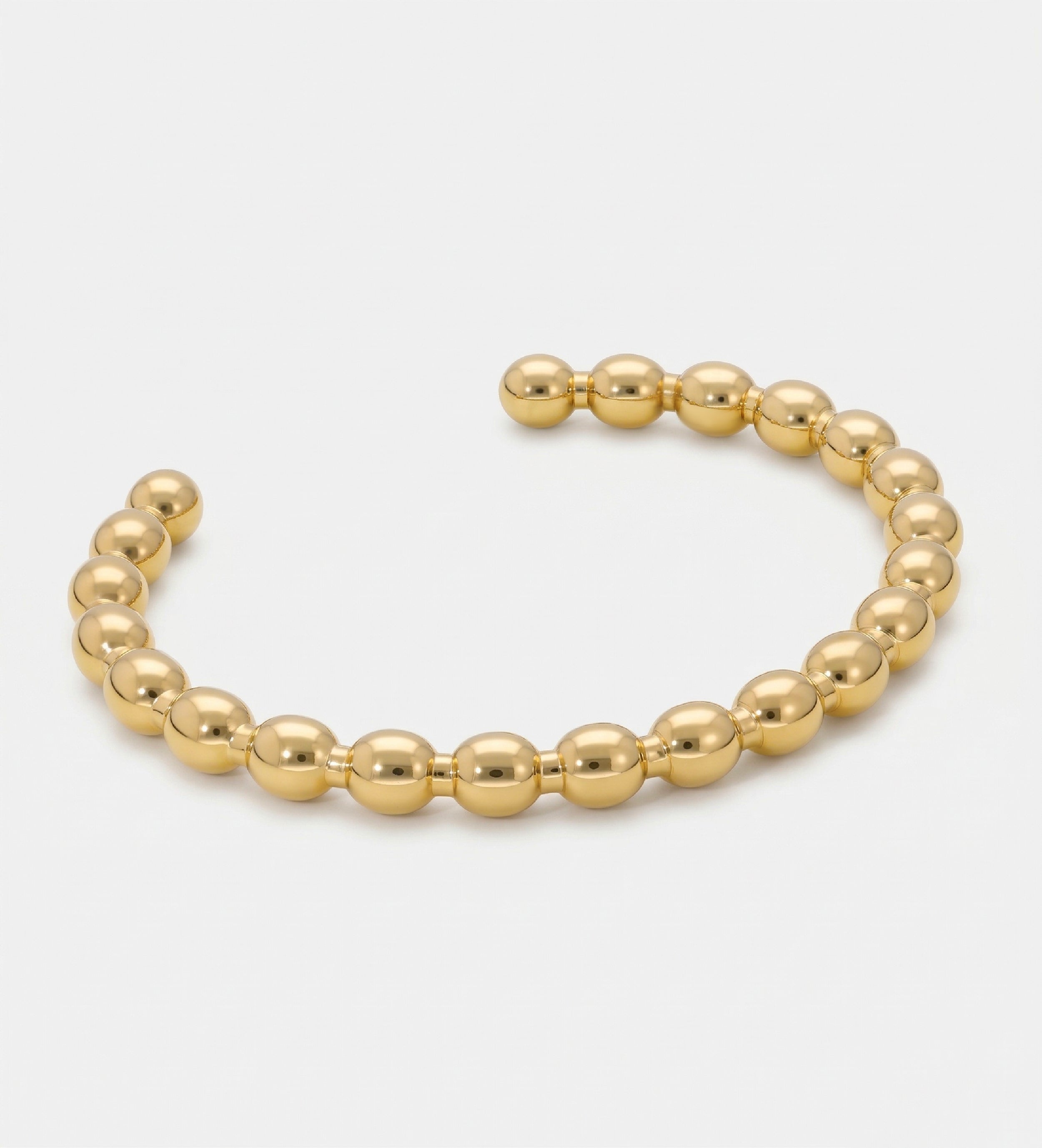 Modern Beaded Gold Cuff - Ash & Harry