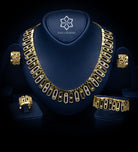 Nefra Gilded Collar Set in High Quality Simulated Diamonds Rhodium Plated - Ash & Harry