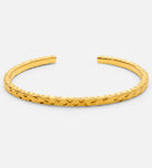 Artisan Hammered Cuff Bracelet in 18k Gold Plating on 925 Silver - Ash & Harry