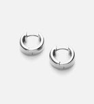 Bold Huggie Hoops in Rhodium Plating on 925 Silver - Ash & Harry