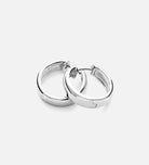 Bold Medium Hoops in Rhodium Plating on 925 Silver - Ash & Harry