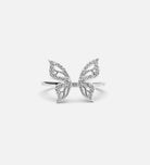 Butterfly Open Ring in Rhodium Plating on 925 Silver - Ash & Harry