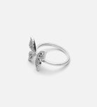 Butterfly Open Ring in Rhodium Plating on 925 Silver - Ash & Harry