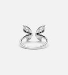 Butterfly Open Ring in Rhodium Plating on 925 Silver - Ash & Harry