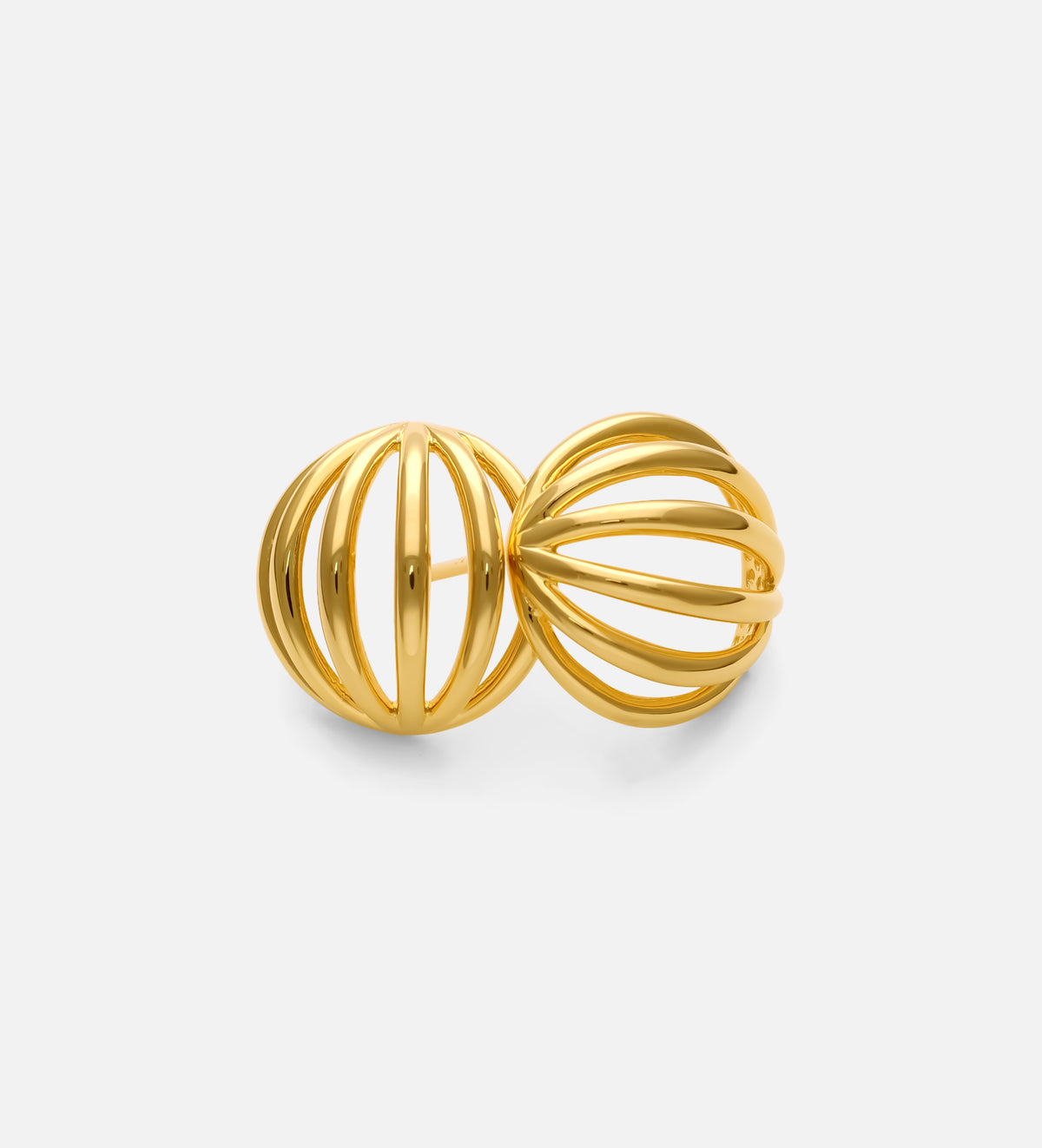 Caged Stud Earrings in 18k Gold Plating on 925 Silver - Ash & Harry