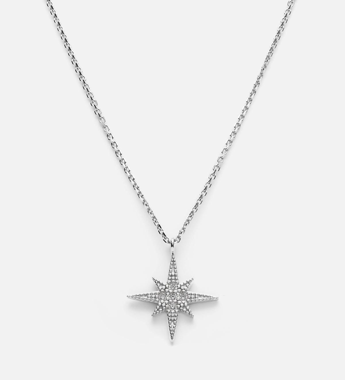 Celeste Starburst Necklace in Rhodium Plating on 925 Silver - Ash & Harry
