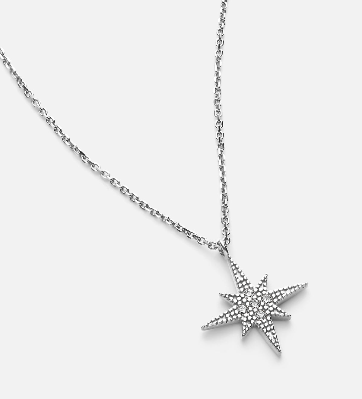 Celeste Starburst Necklace in Rhodium Plating on 925 Silver - Ash & Harry