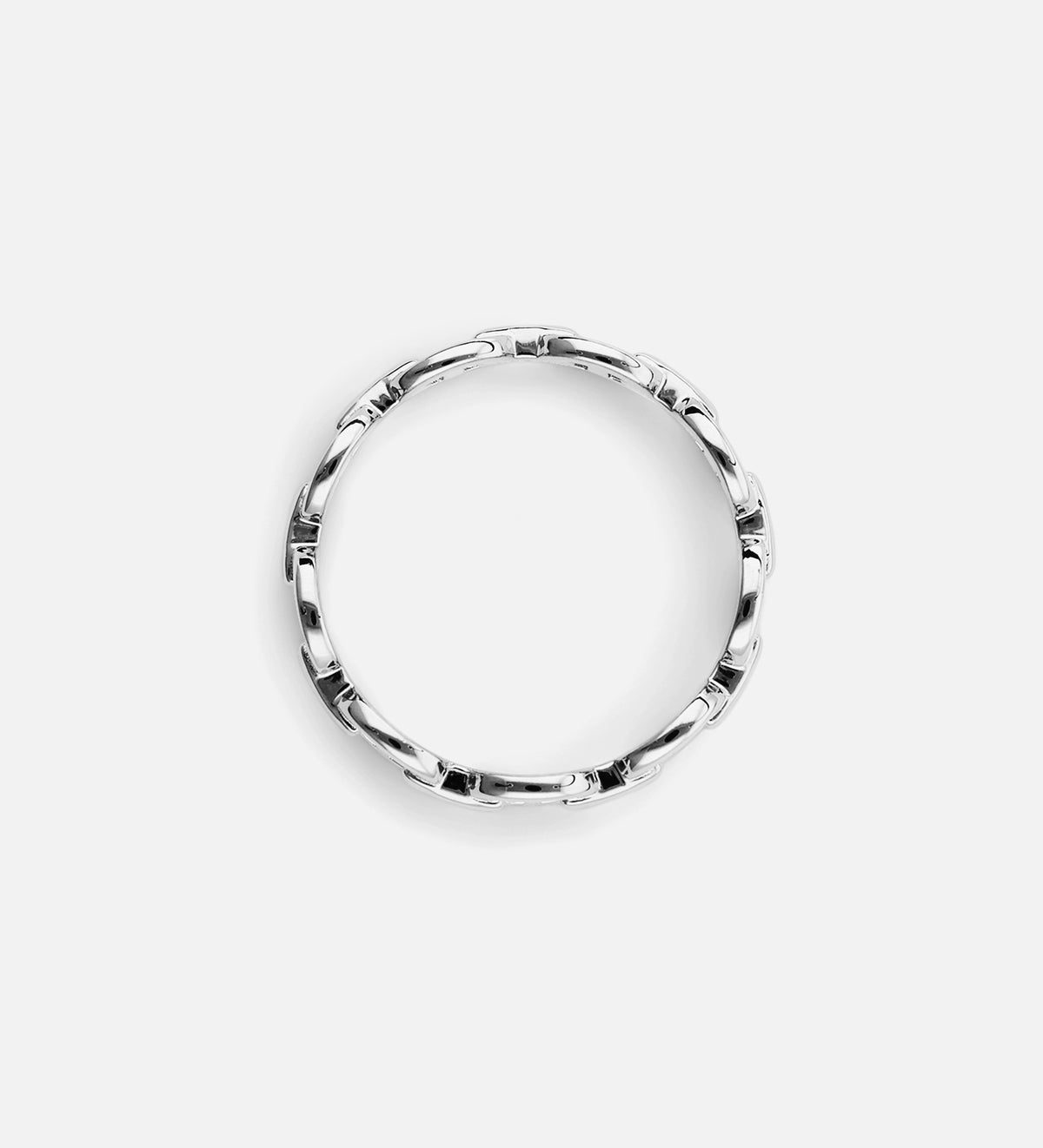 Chained Ring in Rhodium Plating on 925 Silver - Ash & Harry