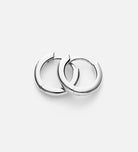 Classic Huggie Hoops in Rhodium Plating on 925 Silver - Ash & Harry