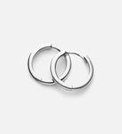 Classic Medium Hoops in Rhodium Plating on 925 Silver - Ash & Harry