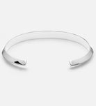 Classic Ridged Cuff Bracelet in Rhodium Plating on 925 Silver - Ash & Harry