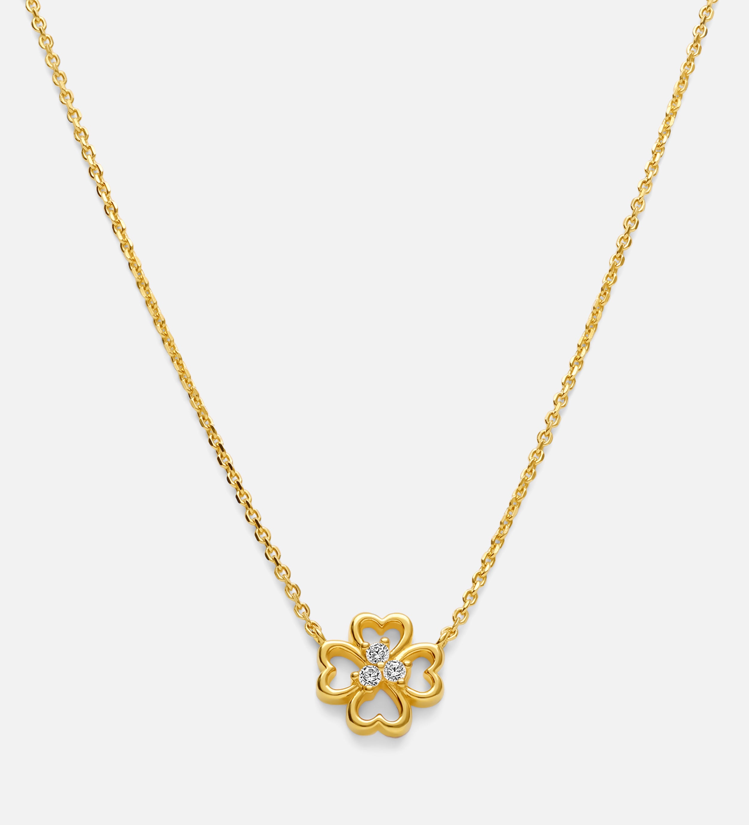 Lucky Clover Necklace in 18k Gold Plating on 925 Silver - Ash & Harry