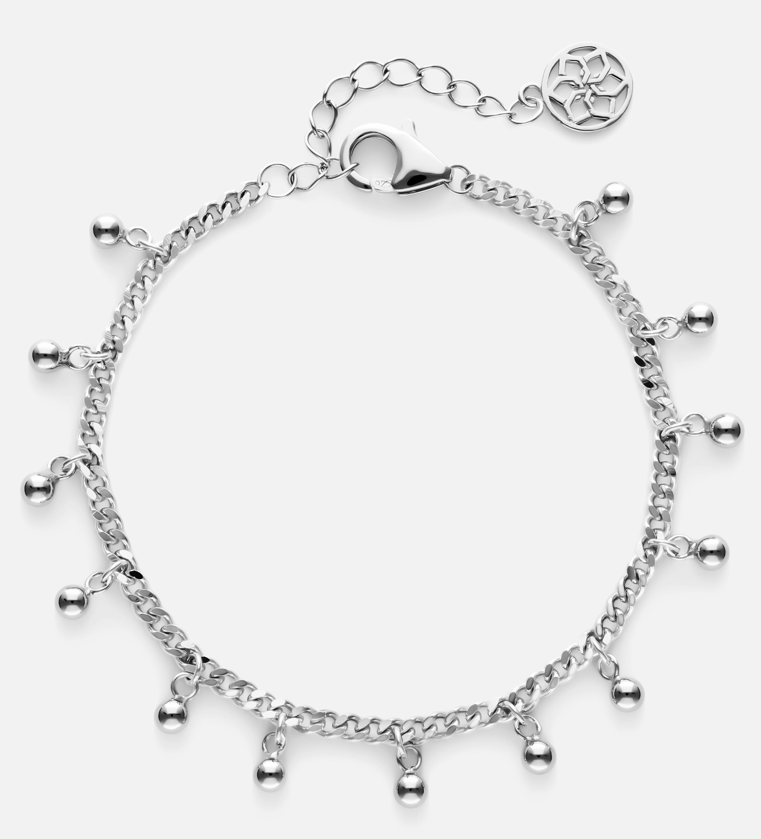 Dangling Dotted Bracelet in Rhodium Plating on 925 Silver - Ash & Harry