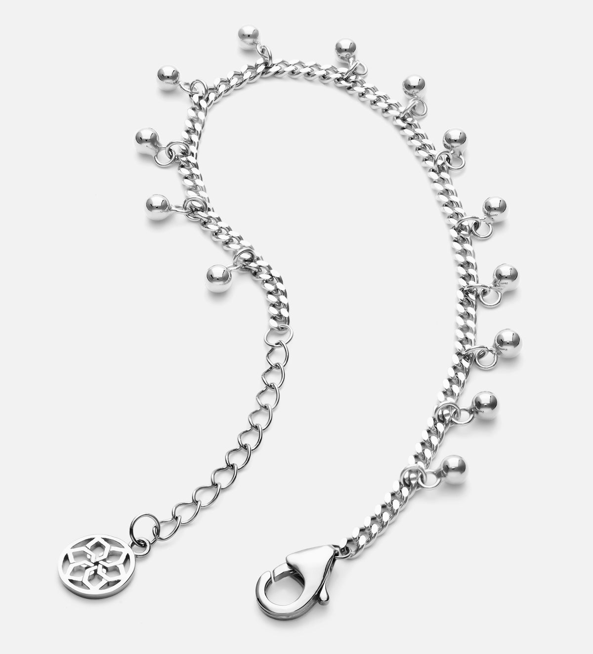 Dangling Dotted Bracelet in Rhodium Plating on 925 Silver - Ash & Harry
