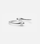 Dew Drops Open Ring in Rhodium Plating on 925 Silver - Ash & Harry