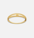 Double Band Solitaire Ring in 18k Gold Plating on 925 Silver - Ash & Harry