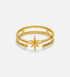 Double Band Starburst Ring in 18k Gold Plating on 925 Silver - Ash & Harry