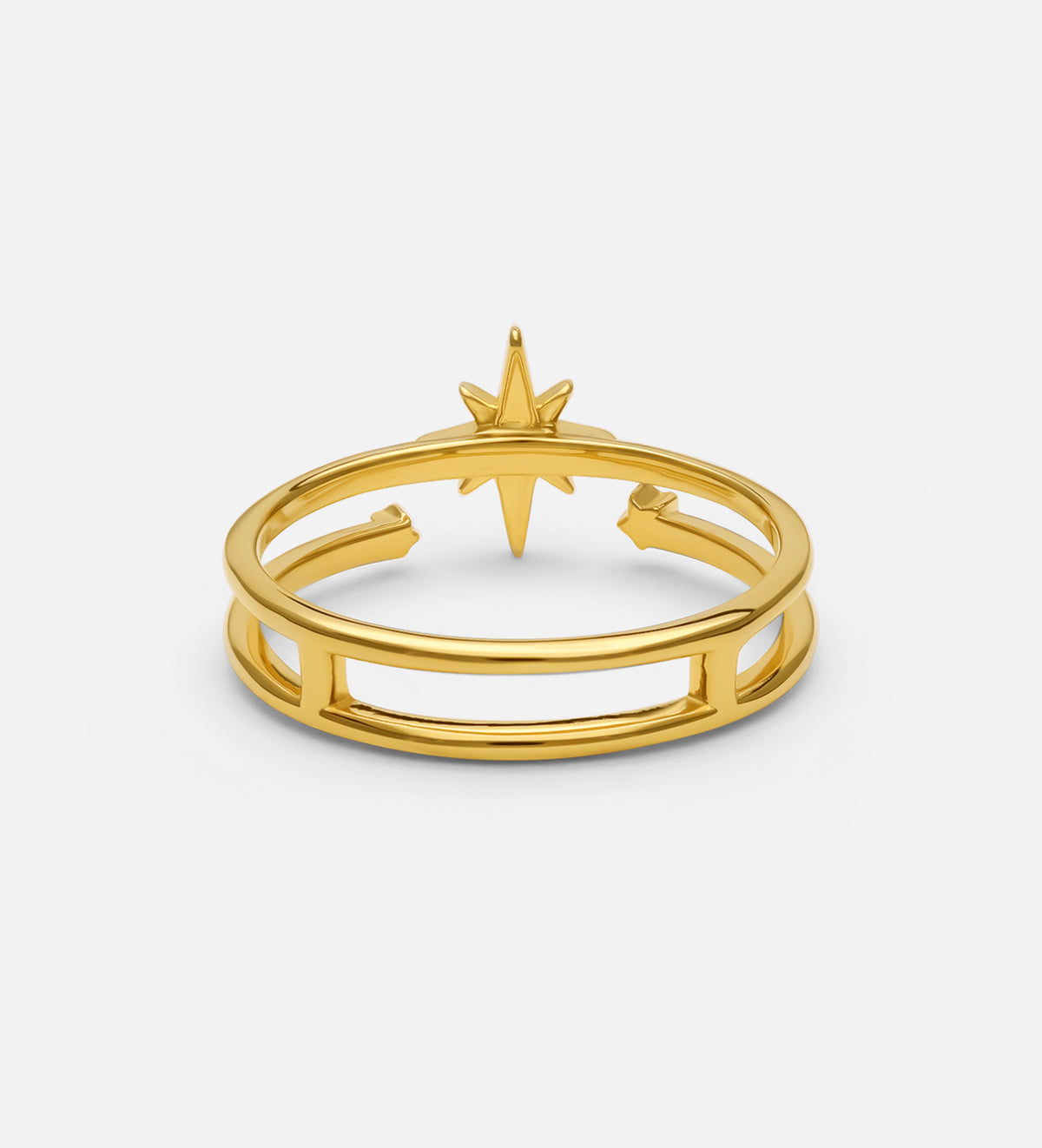 Double Band Starburst Ring in 18k Gold Plating on 925 Silver - Ash & Harry