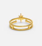 Double Band Starburst Ring in 18k Gold Plating on 925 Silver - Ash & Harry