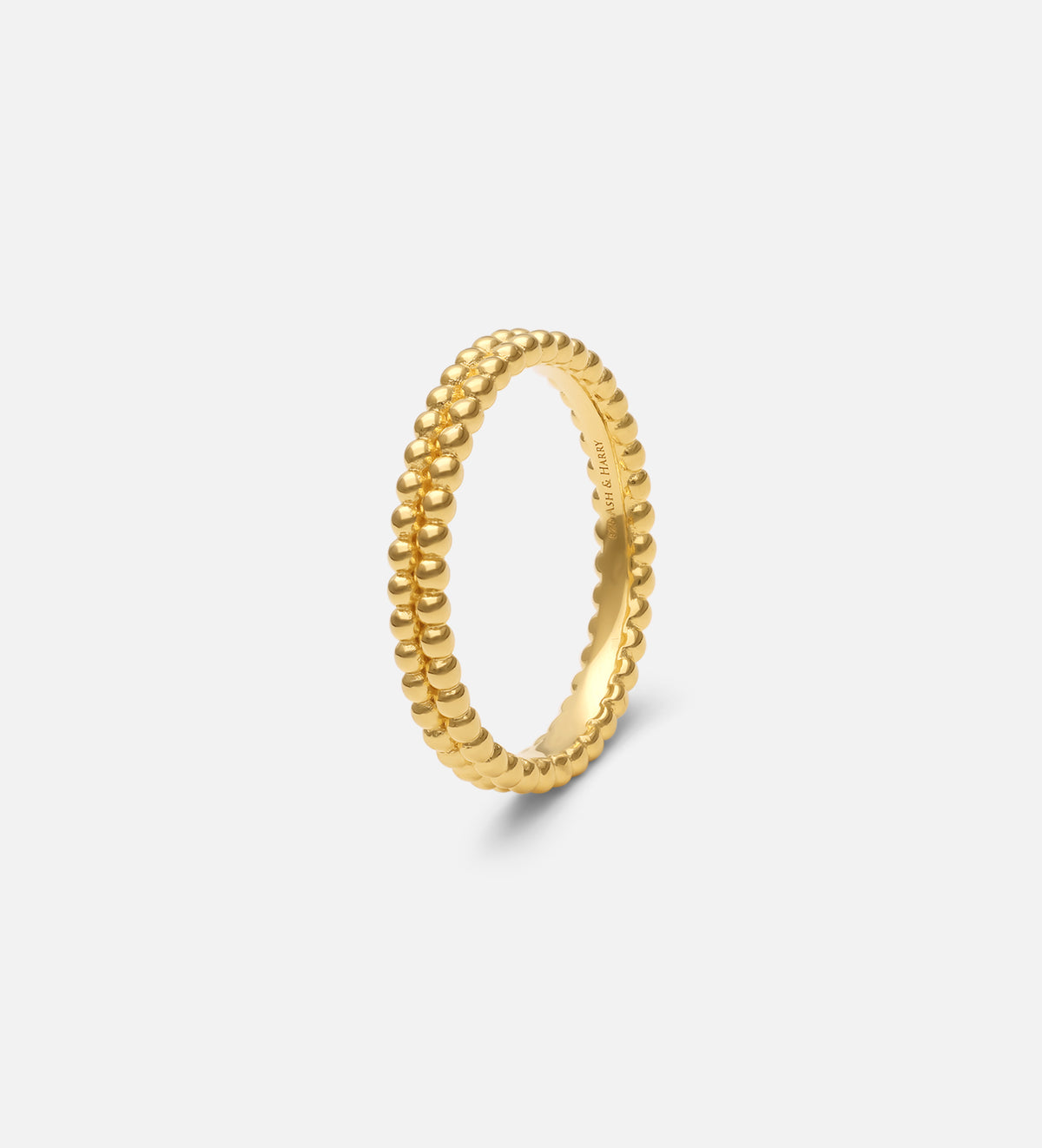 Double Beaded Stacker Ring in 18k Gold Plating on 925 Silver - Ash & Harry