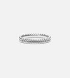Double Beaded Stacker Ring in Rhodium Plating on 925 Silver - Ash & Harry