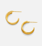 Double Huggie Earrings in 18k Gold Plating on 925 Silver - Ash & Harry