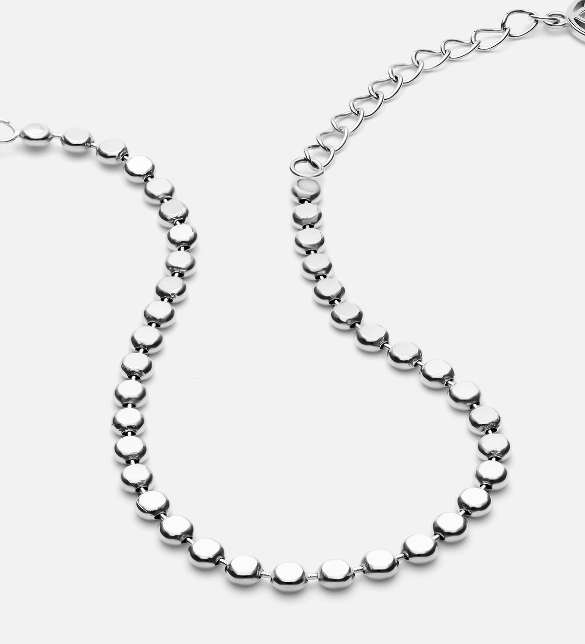 Flat Beaded Bracelet in Rhodium Plating on 925 Silver - Ash & Harry